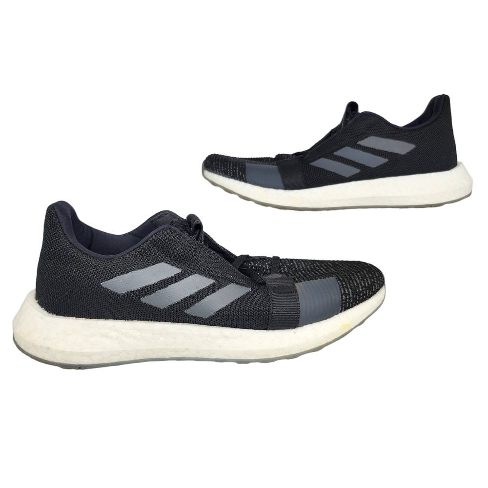 Adidas Shoes Mens 7.5 Black Gray White Senseboost Go Running Workout Training